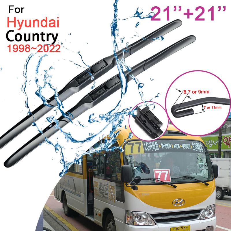 

Car Front Windshield Wiper Blades for Hyundai Country 1998 1999 2000~2022 Frameless Durable Rubber Snow Scraping