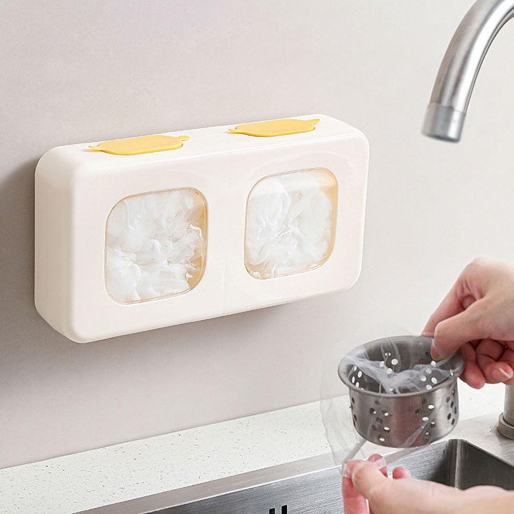 Wall-mounted Disposable Food Cover Storage Box Punch-Free Shower Cap Organizer  for Home