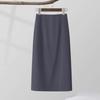 In Stock, Spring and Autumn Temperament Skirt for Women, High Waist and Thin, Split A-shaped Medium and Long Skirt, High-end Drape Suit Skirt