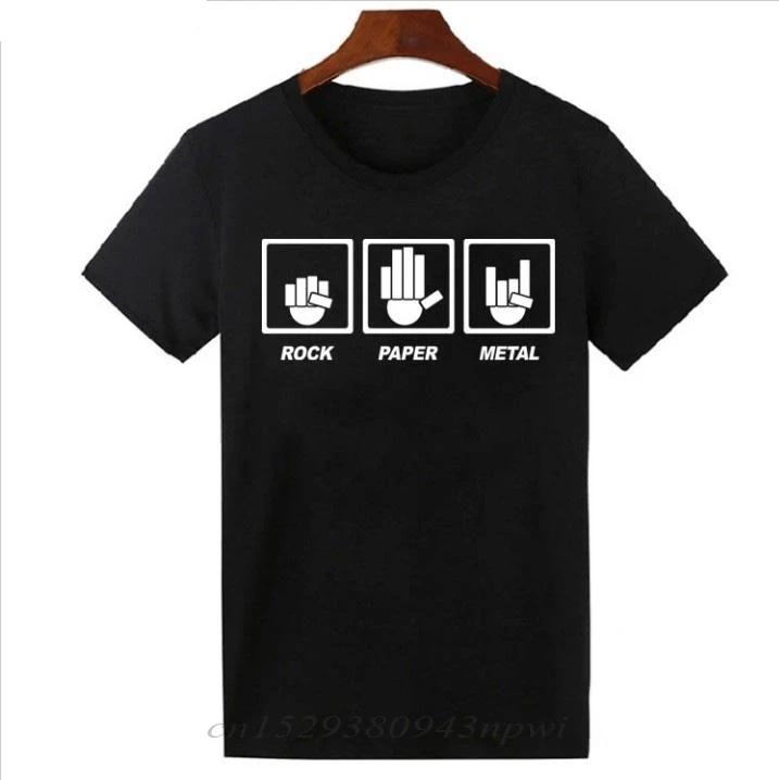 Summer Rock Paper Metal T Shirt Heavy Metal Band Hip Hop Tops Tee Shirts Harajuku Short Sleeve Cool T-shirt For Men Women