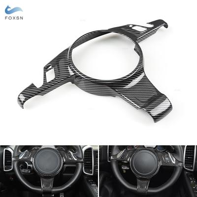 Cadre de panneau de volant à Texture carbone ABS, pour Porsche Cayenne 2011 2012 2013-2017 pour Panamera 2010-2014 2015 2016