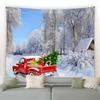 Juleteppe Snømann Julenissen Peisgaver Vinternatt Veggteppe Julepynt til soverom Stue