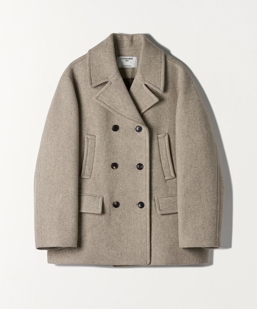 Ttudement Wool Blended Peacoat Mocha