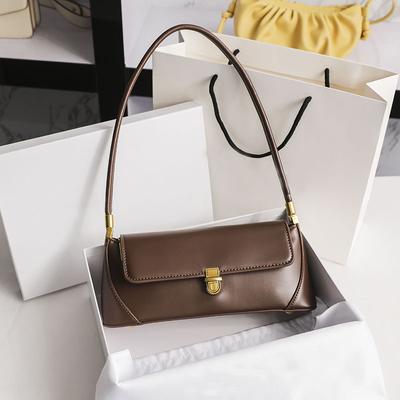 New 2025 Model Underarm Genuine Leather Bag for Women, Fashionable Cowhide Handbag, Baguette Bag, Chest Bag, Wholesale Manufacturer