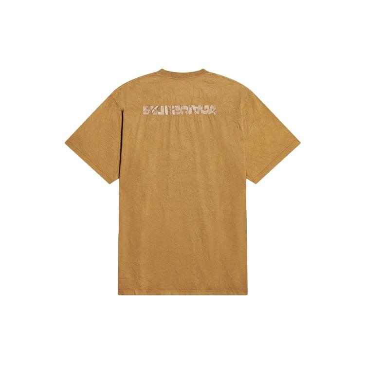 Balenciaga Logo T-Shirt Medium Fit 'Beige' Men's 612966TLVB39504