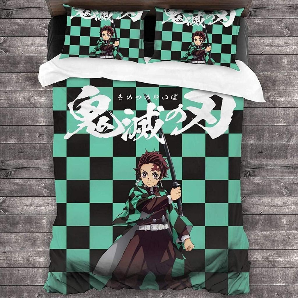 Nezuko Kamado Bedding Set Anime Muichiro tokito Duvet Cover Comforter Bed Linen Single Twin Full Queen Size Kids Girl Boys Gift