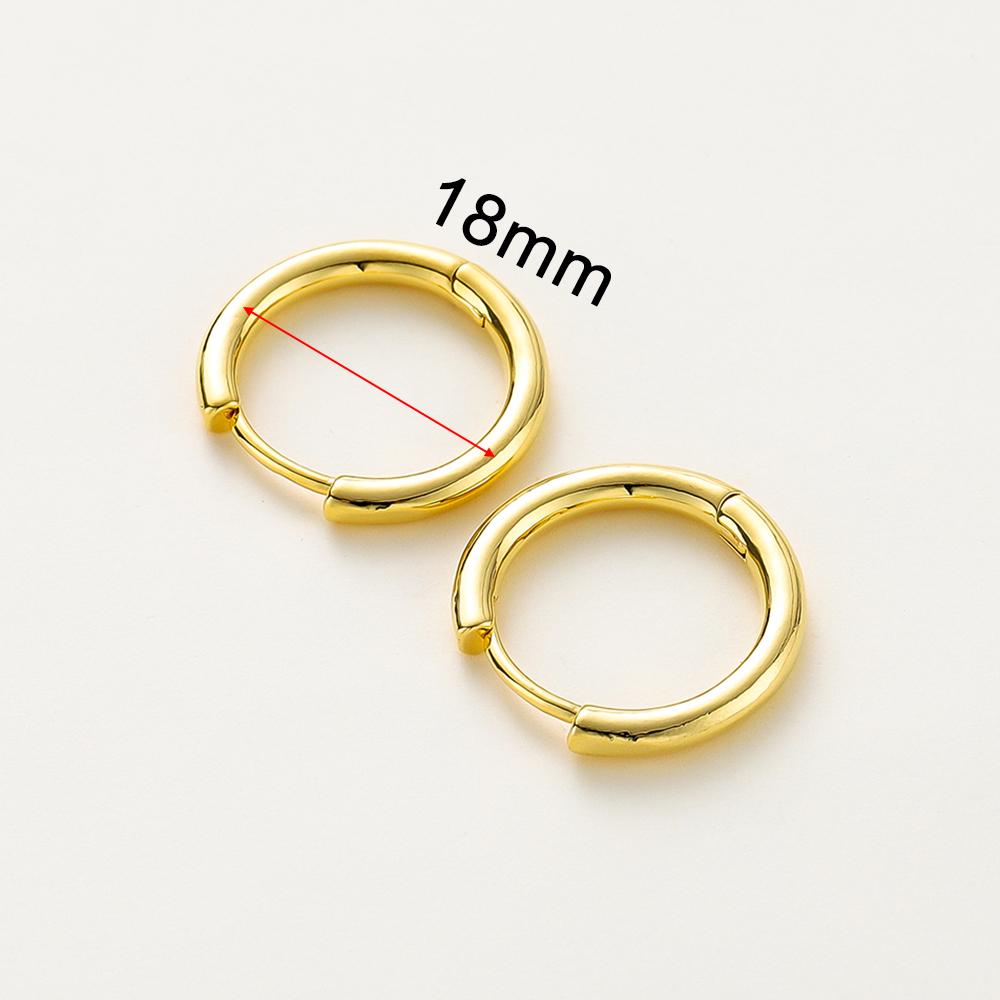 14K 18K Gold Plated Round Circle Gold Plated Hoop Earrings For Women Korean Fashion Ring Earrings Jewelry Accessories
