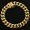 14Mm Titanium Steel Faucet Buckle Bracelet European and American Hiphop Stainless Steel Titanium Steel Wind Circular Grinding Cuban Chain