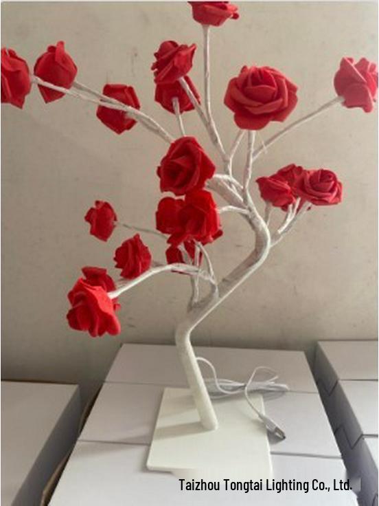 USB LED Rose Tree with Removable Base - Christmas Light & Night Decor