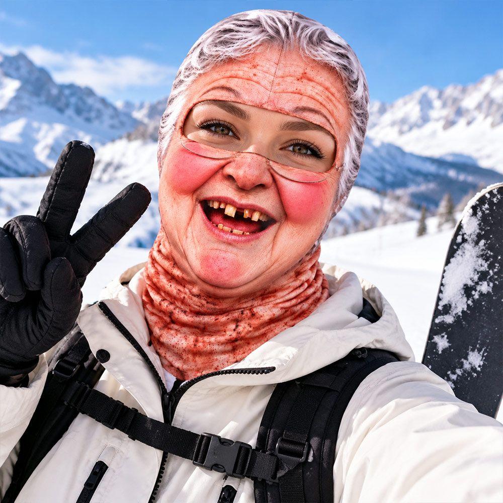 3D Face Printed Funny Ski Mask Old Man Pattern Winter Mask Cover  For Outdoor/Cycling/Pranks/Party