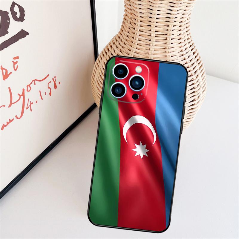 Azerbaijan Flag Phone Case For iPhone 16 Pro Max 14 13 12 11 15 17 Pro Max Mini 15 16 Plus 16e Back Cover