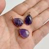 Natural Slice Stone Amethysts Purple Pendant Quartz Crystal Irregular Charm For Handmade Jewelry Making Necklace Earring Diy