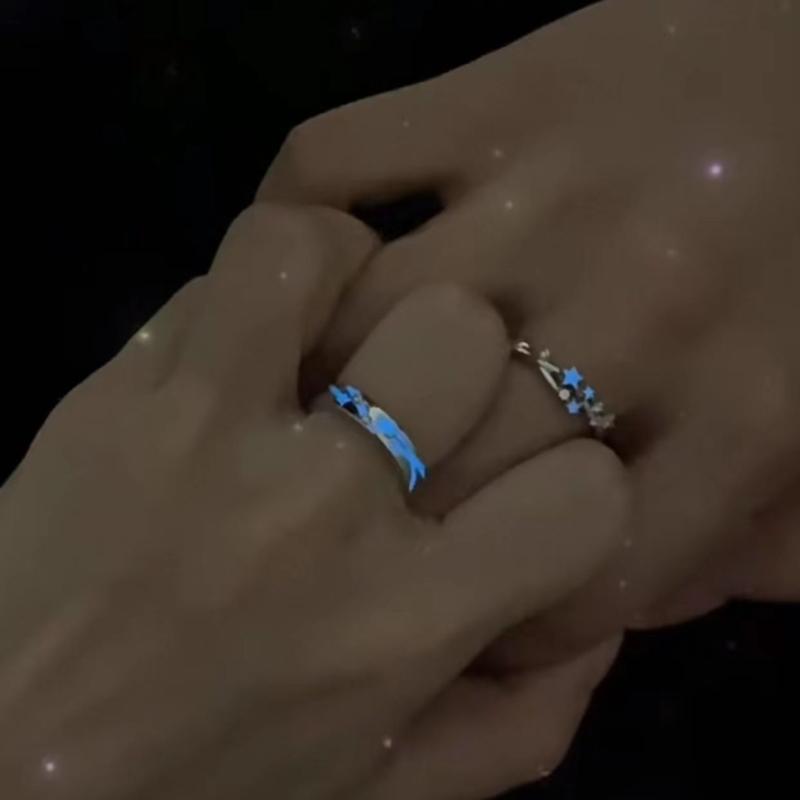 Luxurious Star Finger Rings Stackable Couple Rings Ornament Fashionable Jewelry Elegant Ornaments Minimalist Accessory