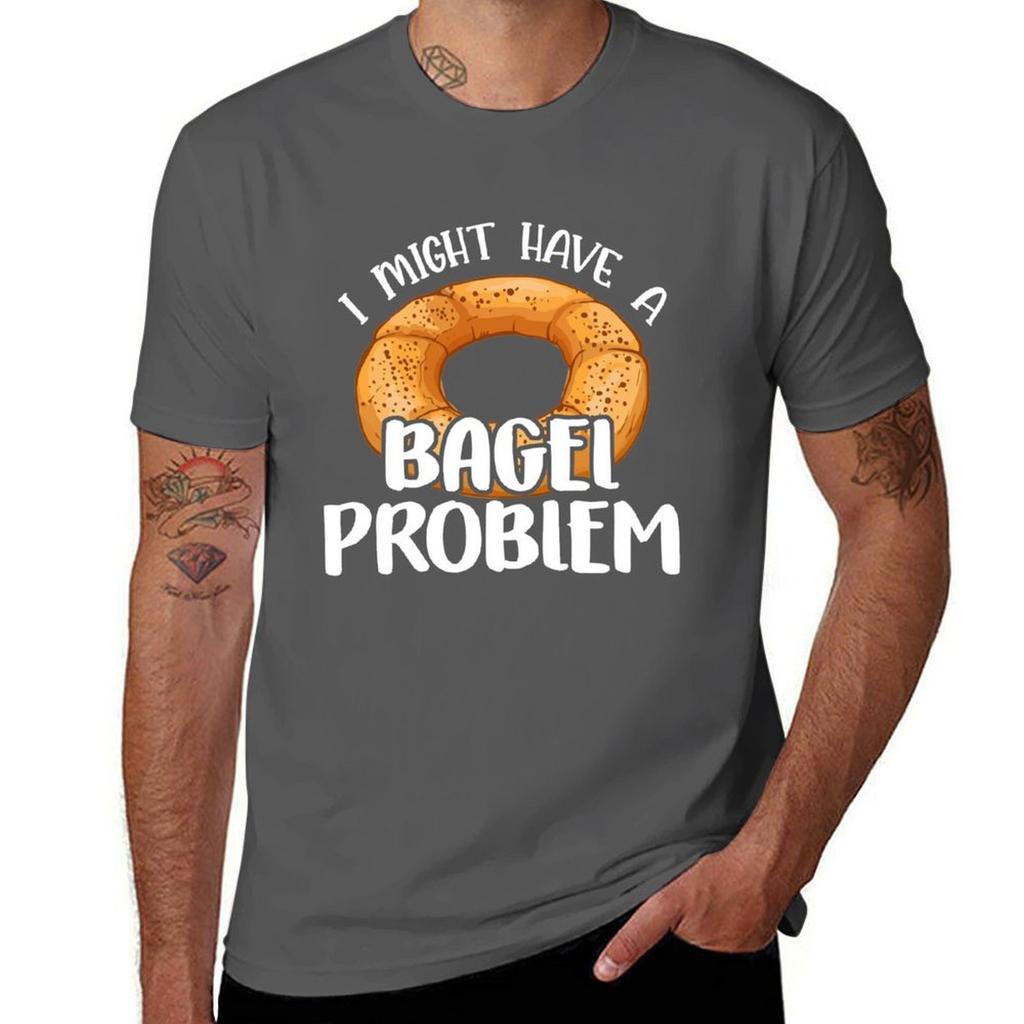 Bagels Lover Gift  I Might Have A Bagel Problem  Bagel Day Tshirt Big And Tall Basic Tee Shirt