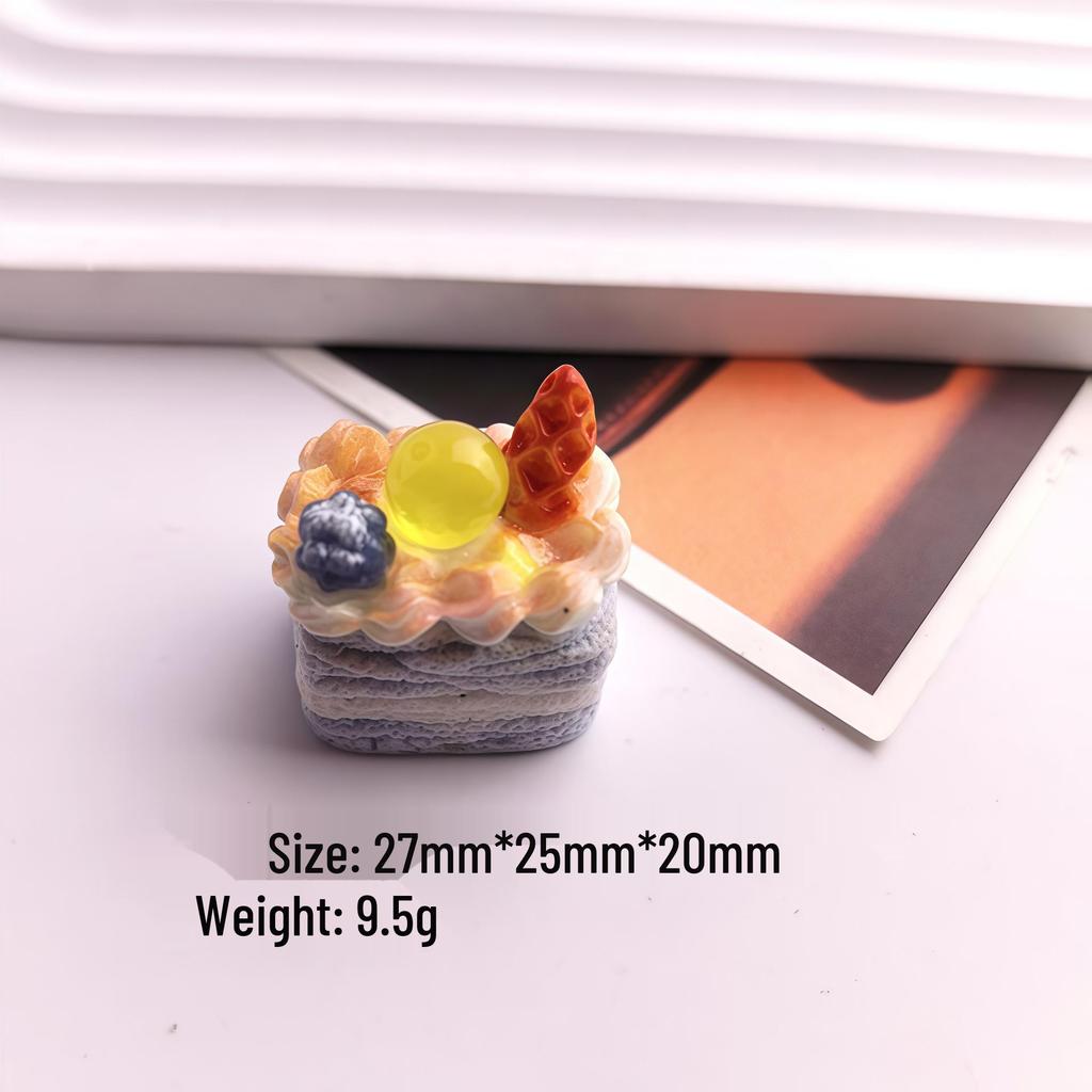 3D Miniature Resin Fruit Cake Ornaments - DIY Jewelry & Shop Toy