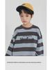 2025 Spring Boys' Striped Terry Cotton Sweatshirt with Panda Print