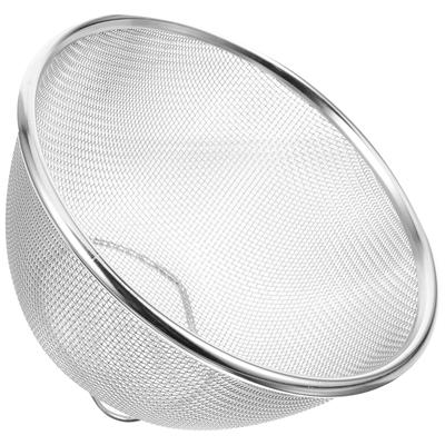 Strainer Thickened Stainless Steel Sink Drain Basket Rice Sieve Wash Kitchen Basin Storage Washing Silver Bowl