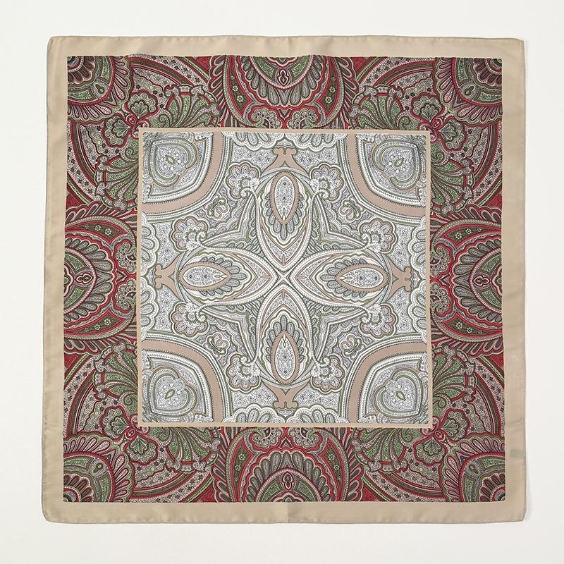 Luxury Flower Design Women Hjiab Satin Silk Square Scarf Shawls Neckerchief Smooth Scarves Summer Bandana Wrap Foulard