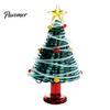 Handmade Colored Glass Decor Glazed Christmas Tree Figurine, Colorful Miniature Xmas Decor, Handcrafted Seasonal Home Festive Ornament Table