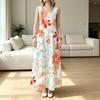 Women's Floral Sleeveless Maxi Dress Lightweight Flowy Vacation Outfit,Ideal for Summer Travel Photos,Casual & Versatile