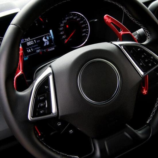 Red Steering Wheel Paddle Shifter Extensions For Chevy 14-19 C7 Corvette/Camaro