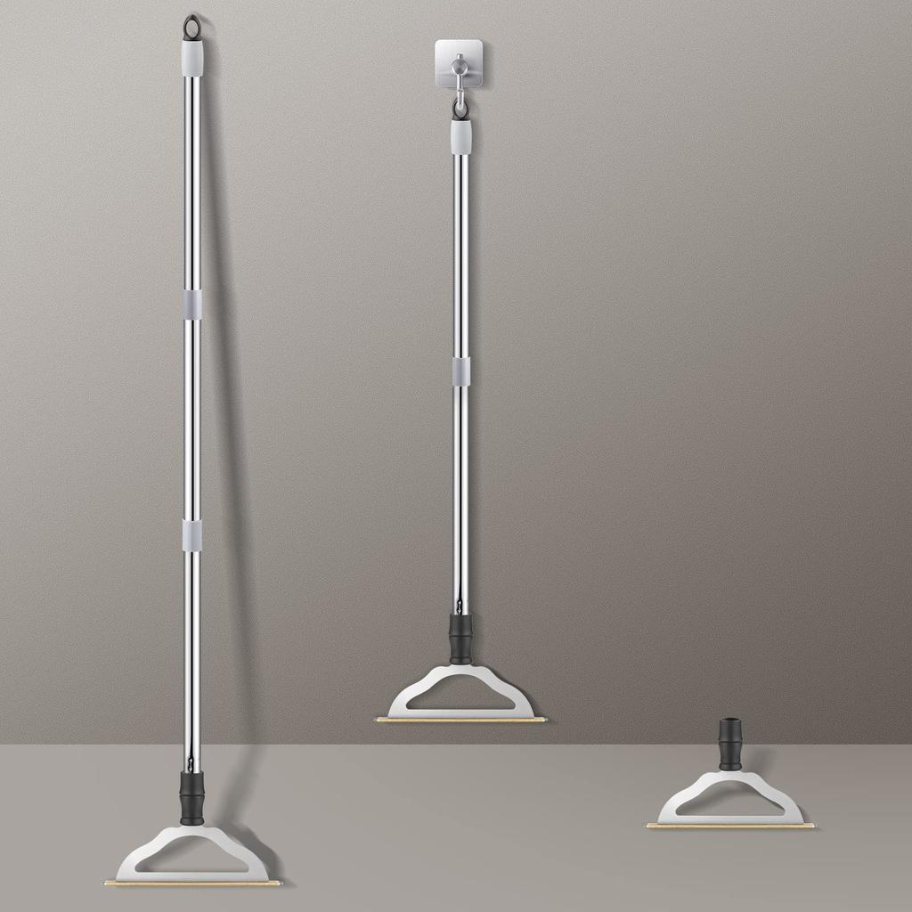 Carpet rake with adjustable long reusable large metal pet hair remover perfect for carpets and dog and cat hair remover handle, brush, low-pile