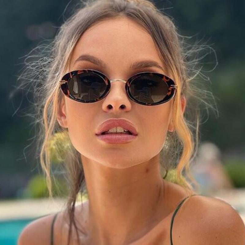 Vintage Oval Sunglasses Women Luxury Brand Designer Small Oval Sun Glasses Uv Retro Black Glasses Ladies Goggle Cute Sexy