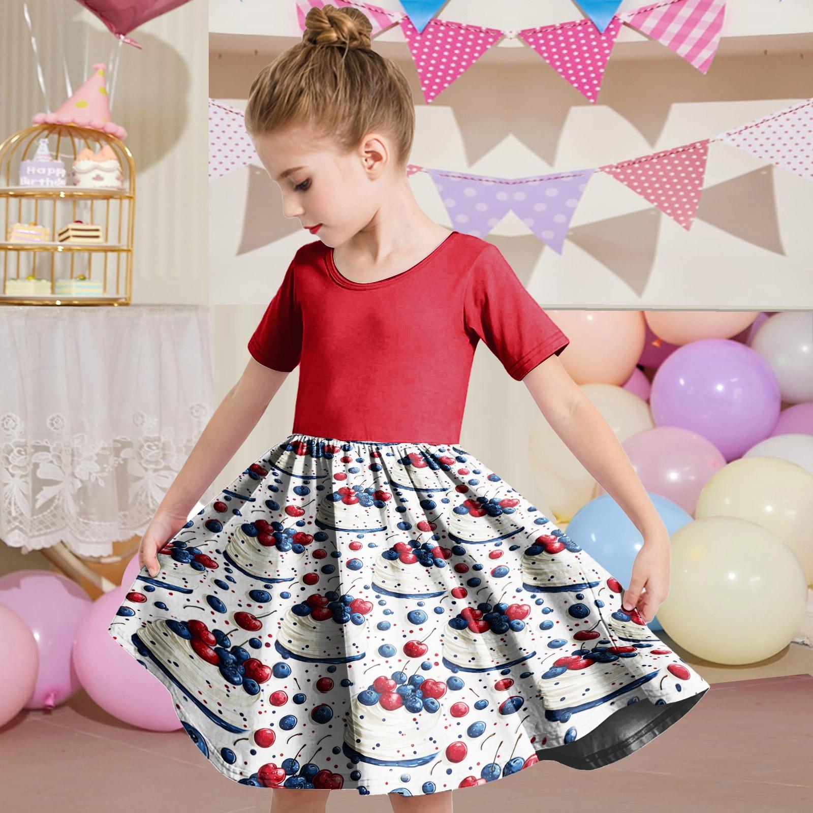 

Летнее платье для девочек, платье для малышей, однотонное повседневное платье-футболка с коротким рукавом А-силуэта 160 красный