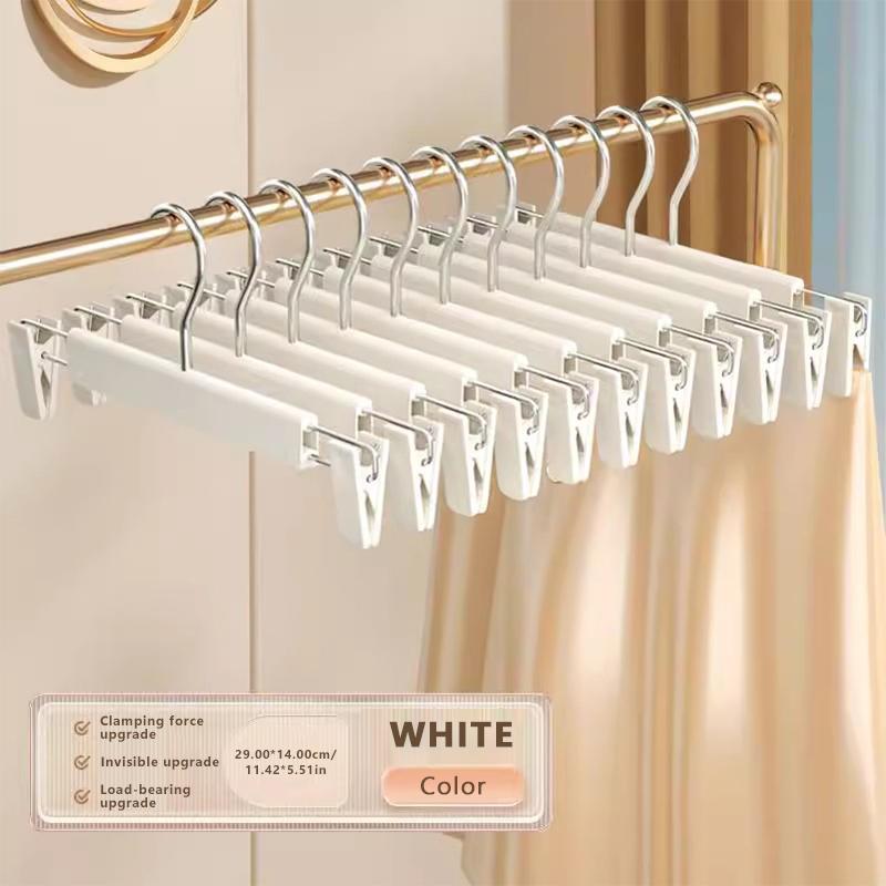 5PCS Pants Hanger Adjustable Clips Space Saving Anti-Slip Metal Rack Women's Skirt Clothes Organizer Socks Lingerie Racks