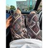 Color rhombus grid knitted jacquard shorts men's summer ethnic style American sports four-and-five pants