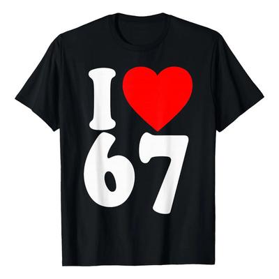 Tričko pro páry I Love 67 Meme Six Seven Párové