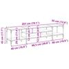 TV Stand Artisan Oak 201 X 35 X 45 Cm Engineered Wood and Iron