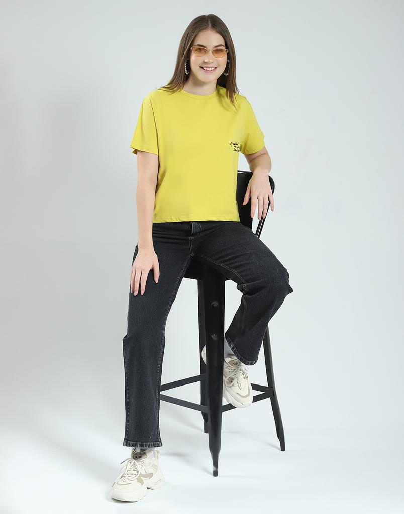 MONTE CARLO Dámsky top s potlačou, okrúhlym výstrihom, polovičným rukávom a bežným strihom