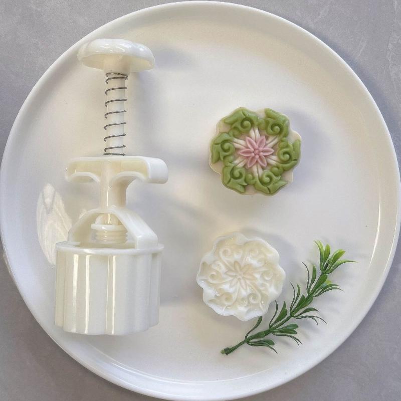 Flower Pattern Moon Cake Press Molds Cookie Stamp Chinese MidAutumn Moon Cake Maker Decorating Tool for Making Cookie