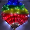 Glowing Stage Performance Fan Multi Color Long Silk Fan Portable Luminous Dance Fan  Wedding Party
