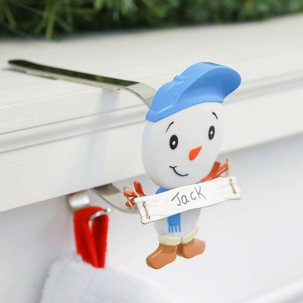 4Pcs Christmas Stocking Holder Fireplace Hanger Hooks Adjustable Metal Stocking Hook for Party Chris