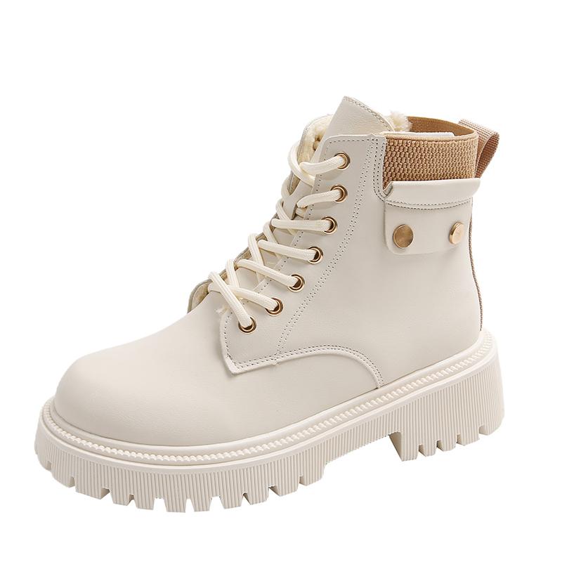 

Hot Sale Platform Boots 2026 Winter Warm Women s Ankle Boots Korean Versitile Side Zip Lady Shoes Fashion Round Mid-heels Botas 35