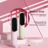 Cross-border Wireless Ceramic Coating Hair Straightening Comb with Negative Ions Dual-Use for Curling & Straightening