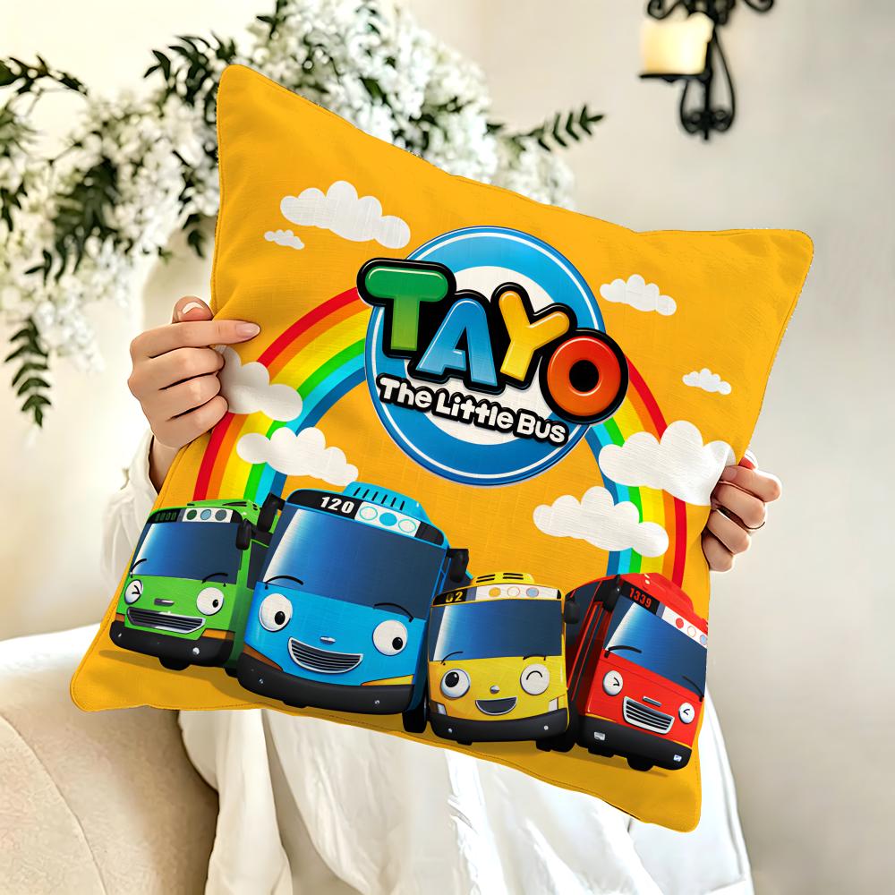 Cartoon TTayo der kleine Bus Kissenbezug Kissenbezug Kissenhülle Polsterung Sofa Wurfkissen Heimdekoration heiß