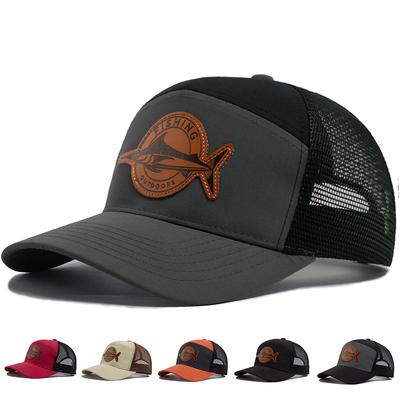 Summer Hot Sale Unisex Seven-Panel Style Trucker Hat Adjustable Baseball Cap Shark Pattern Patch Fishing Hat Mesh  Sports Dad Ha