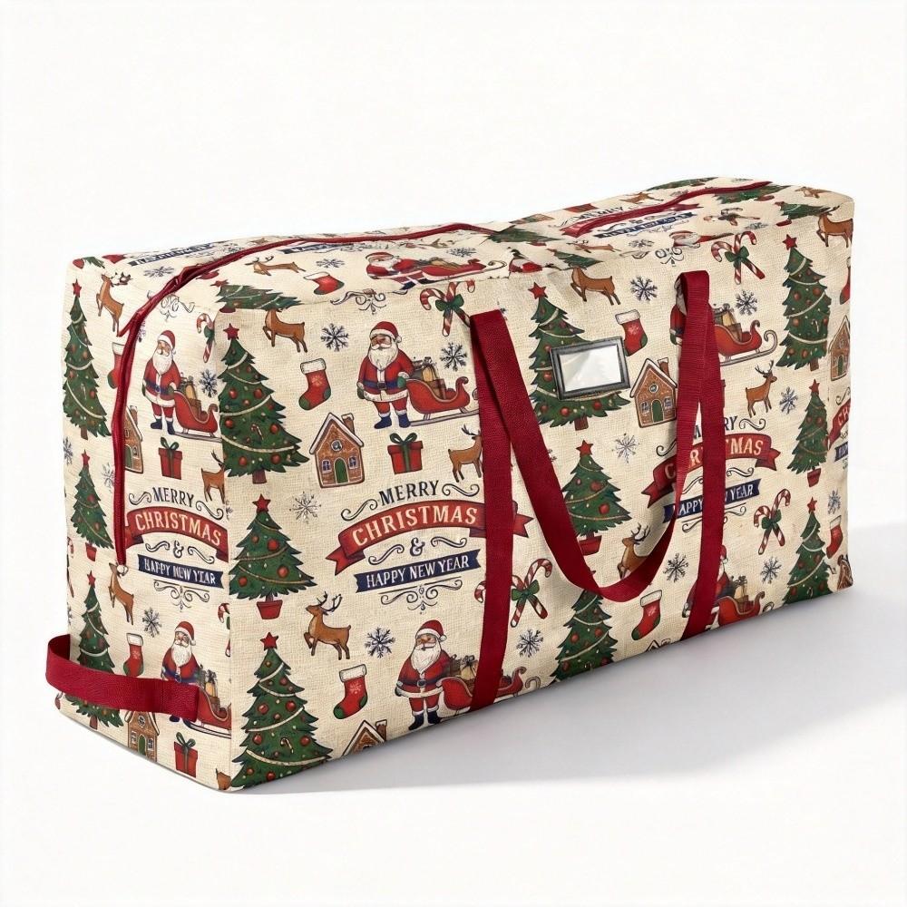 Cartoon Print Christmas Tree Storage Bag Oxford Cloth Christmas Ornament Storage Bag Ornaments
