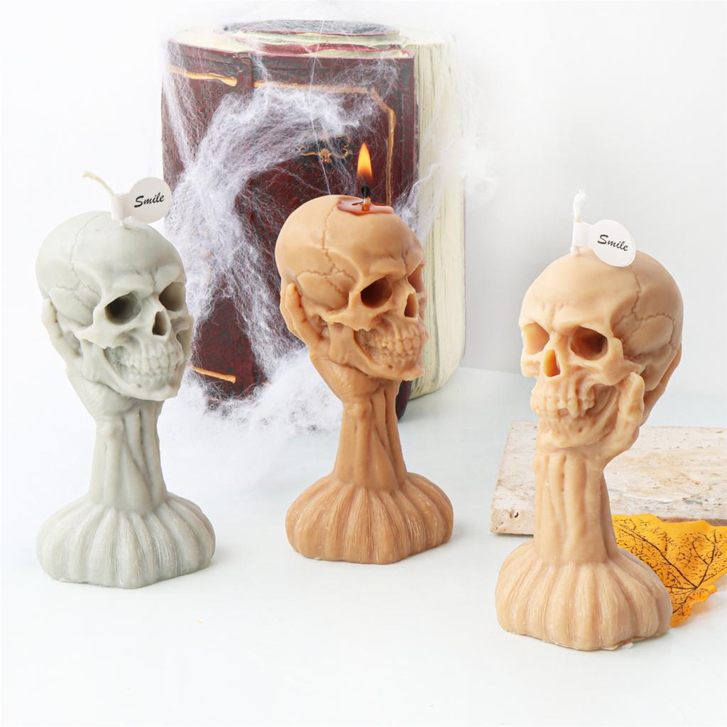 Halloween Skull Hand Silicone Mold DIY Crafts Project Reusable Soap Candle Plaster Chocolate Baking Tool Supplies