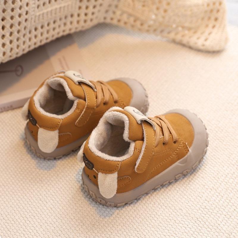 Winter Baby Walking Shoes with Fleece Lining Soft Sole Casual Style Cotton-padded Non-slip Versatile Double-layered Cotton Shoes for Boys and Girls
