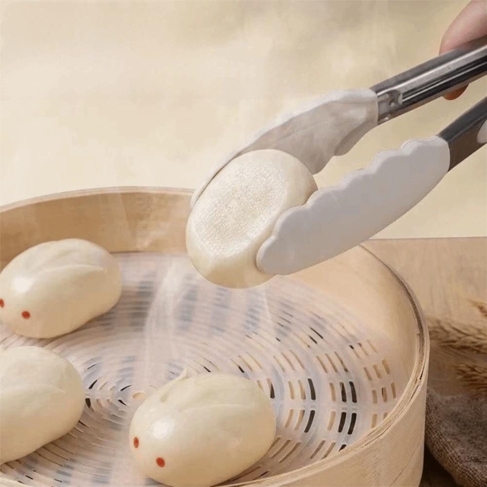 Heat-resistant Silicone Steamer Mat Reusable Steamer Liner Waterproof Dim Sum Paper  Baking