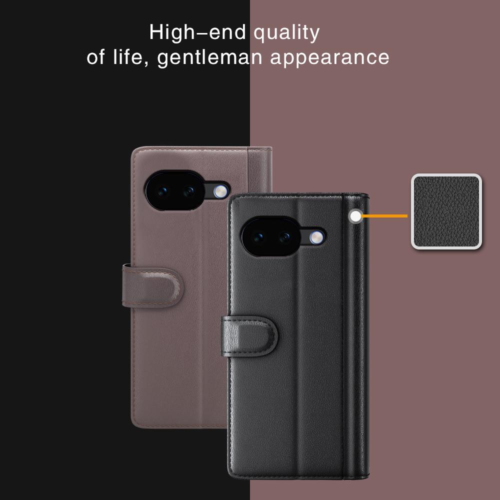 For Google Pixel 10a Case Genuine Split Leather Phone Cover with Wallet Stand