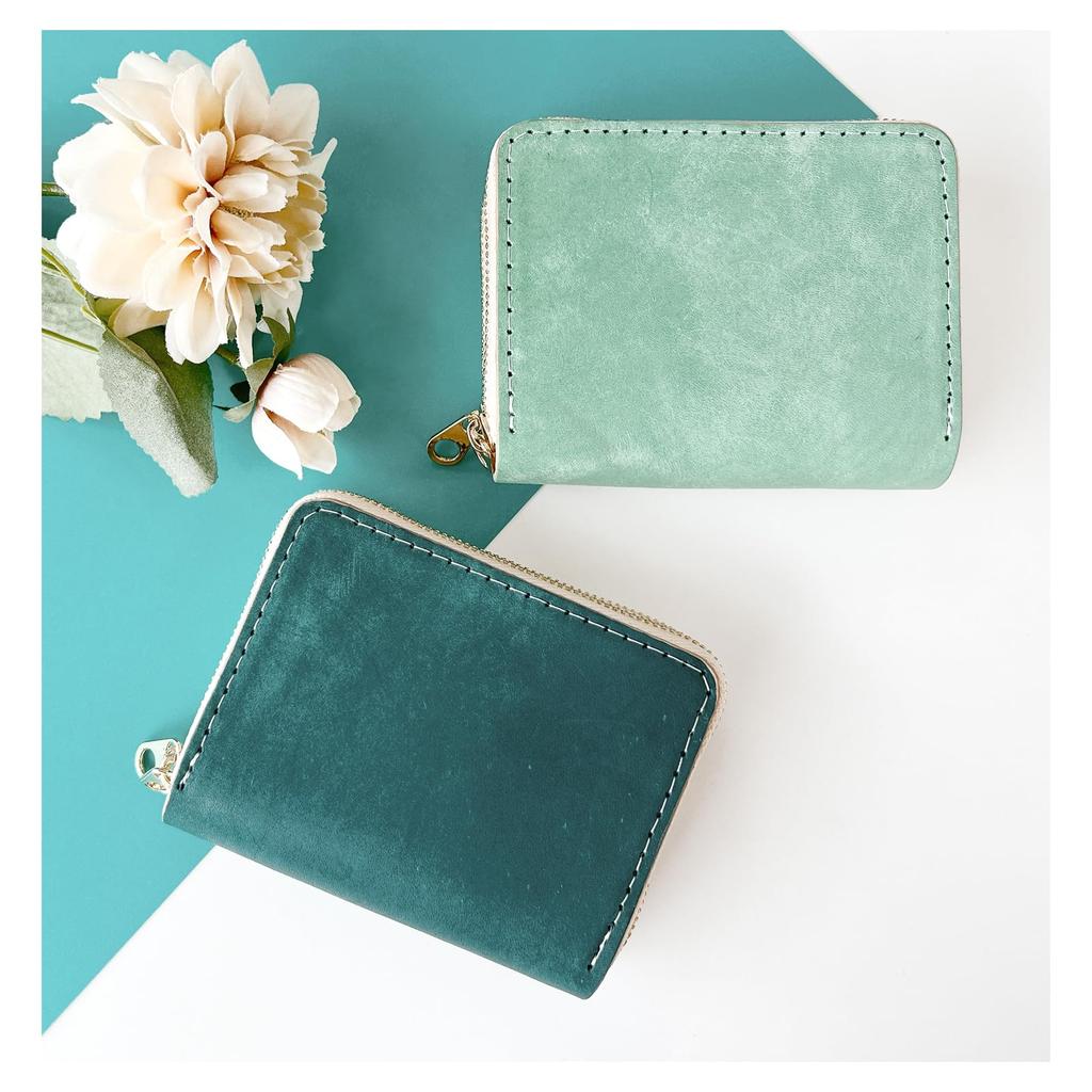 Leo&Aoi Italian Genuine Leather Wallet, Maya Berry, Double Zipper, Round Zipper, Bellows, Card Slots, Bill Compartment, Coin Purse, Men's and
