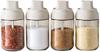 MOPCONY Glass Condiment Container with Integrated Condiment Sugar Spice Airtight Condiment Storage Kitchen Seasoning Bottle 4 250ml Spoon, Pot,