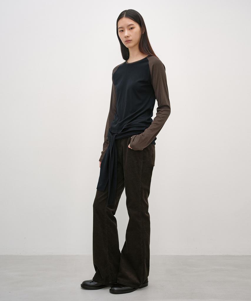 INSILENCE WOMEN Classic Corduroy Bootcut Pants Brown