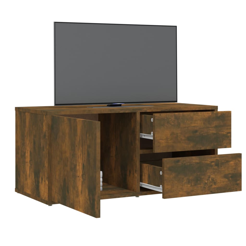 Vidaxl Szafka Pod Telewizor, Przydymiony Dąb, 80X34X36 Cm