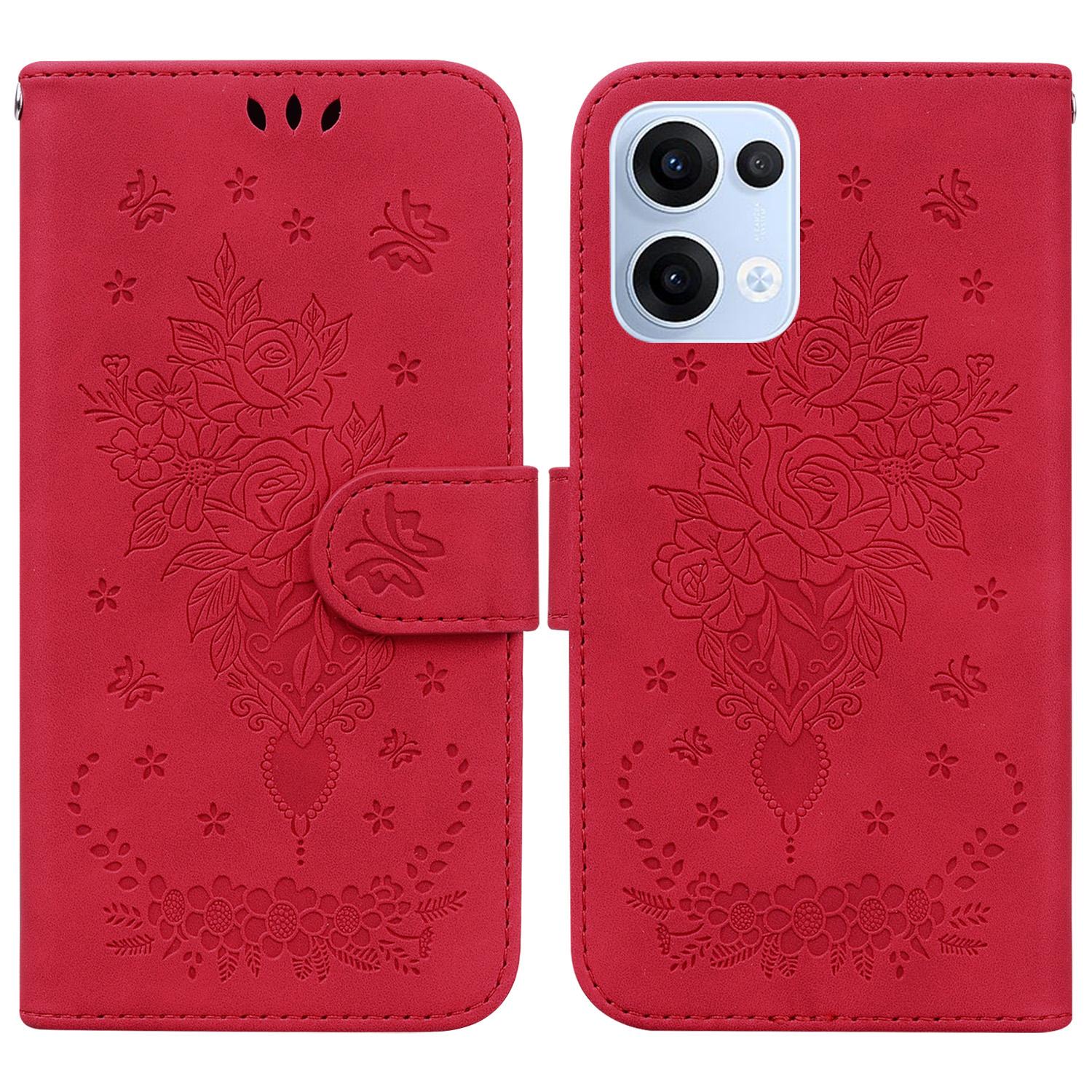

Для Oppo Reno13 5G (Глобальний) Чохол-гаманець зі штучної шкіри, чохол для телефону з метеликом та квітковим принтом E